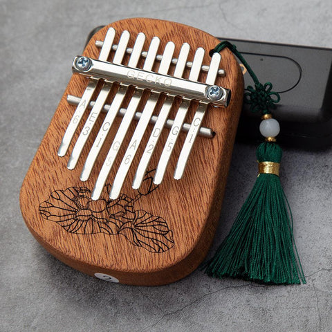 GECKO 8 Key Mini Kalimba African Camphor Wood Mahogany Thumb Piano